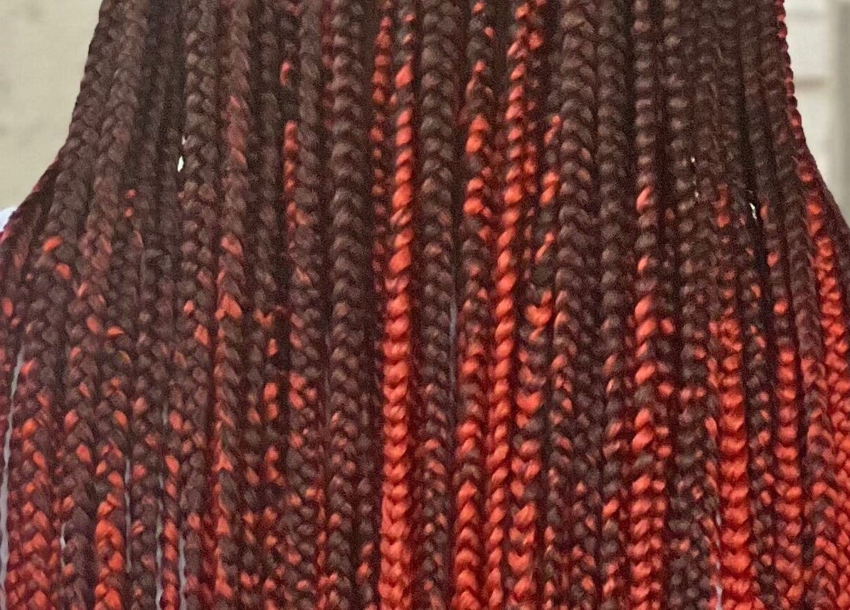 Intricate braided hairstyle at Nykk’s HairBnB, Georgetown, Demerara-mahaica, GY.