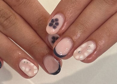 Elegant nail art design at GHB Beauty, Great Wyrley, England, GB showcasing creative manicure styles.
