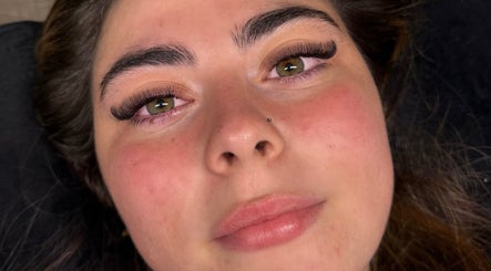 Close-up of enhanced eyelashes at Lasheddbylexy, Elderslie, New South Wales, AU.