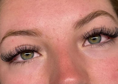 Close-up of lash extensions at Lasheddbylexy, Elderslie, New South Wales, AU.