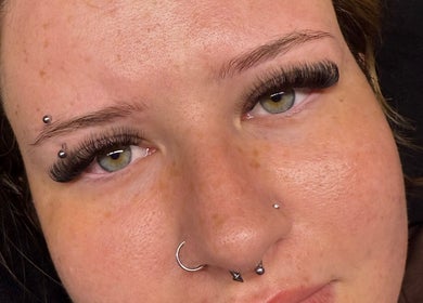 Close-up of lash extensions at Lasheddbylexy, Elderslie, New South Wales, AU. Emphasizes eye beauty.