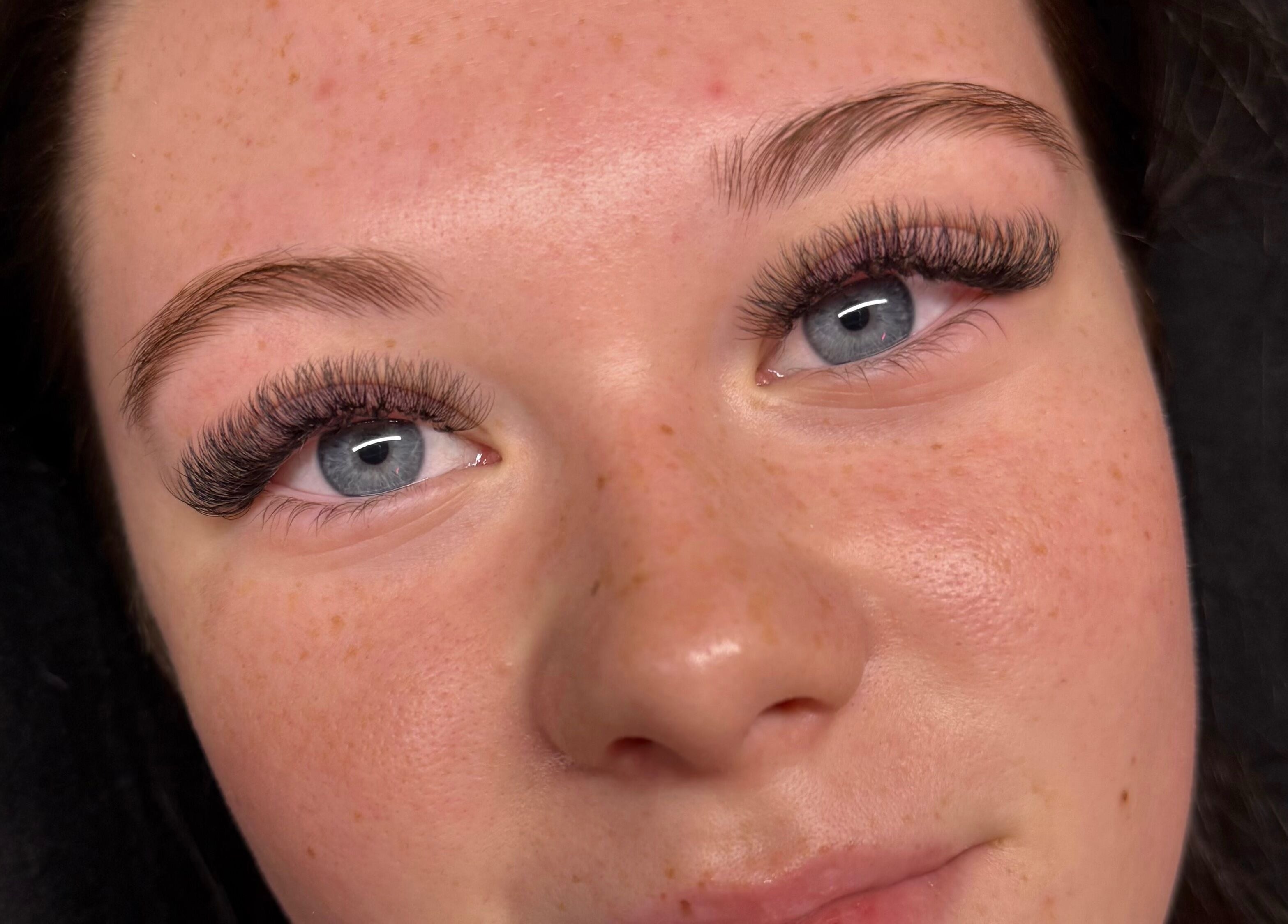 Close-up of eyelash extensions at Lasheddbylexy, Elderslie, New South Wales, AU.