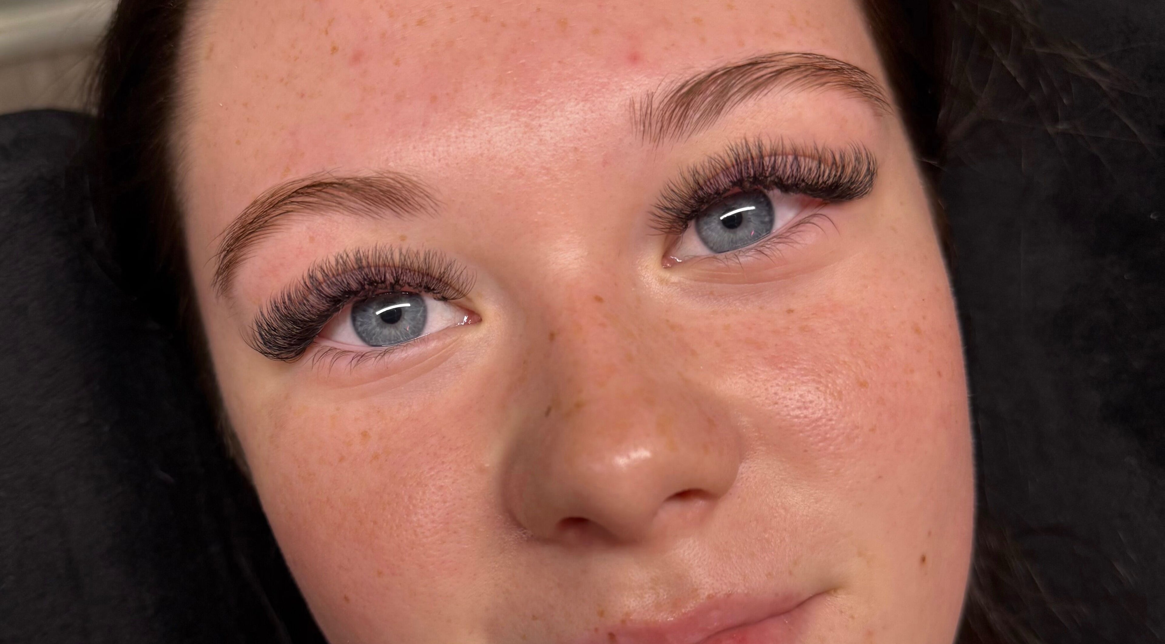 Close-up of eyelash extensions at Lasheddbylexy, Elderslie, New South Wales, AU.