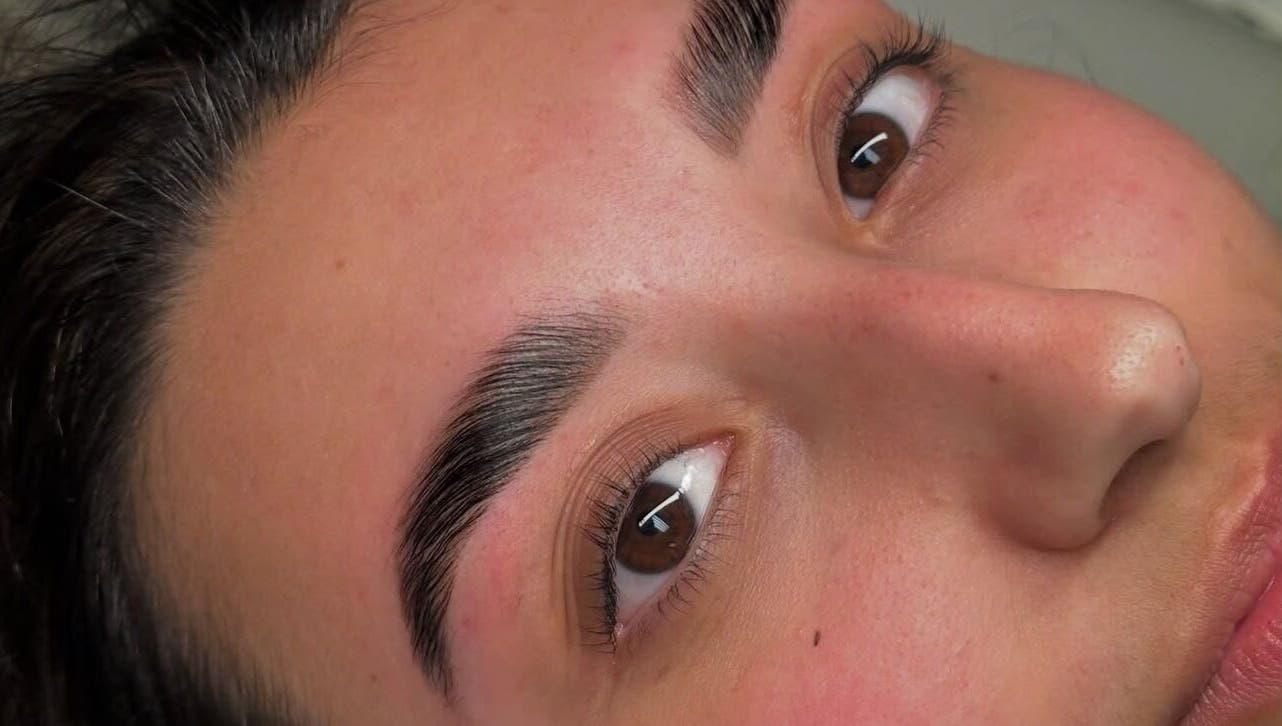Close-up of expertly groomed eyebrows at By RonnieHiroz, Berwick-upon-tweed, England, GB.
