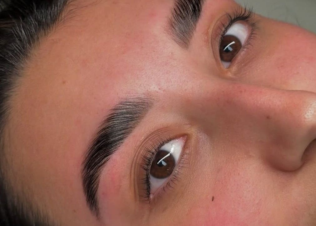 Close-up of expertly groomed eyebrows at By RonnieHiroz, Berwick-upon-tweed, England, GB.