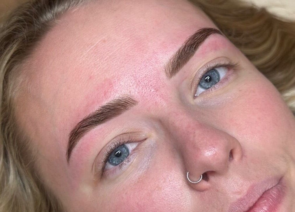Close-up of freshly styled eyebrows at By RonnieHiroz, Berwick-upon-tweed, England, GB.