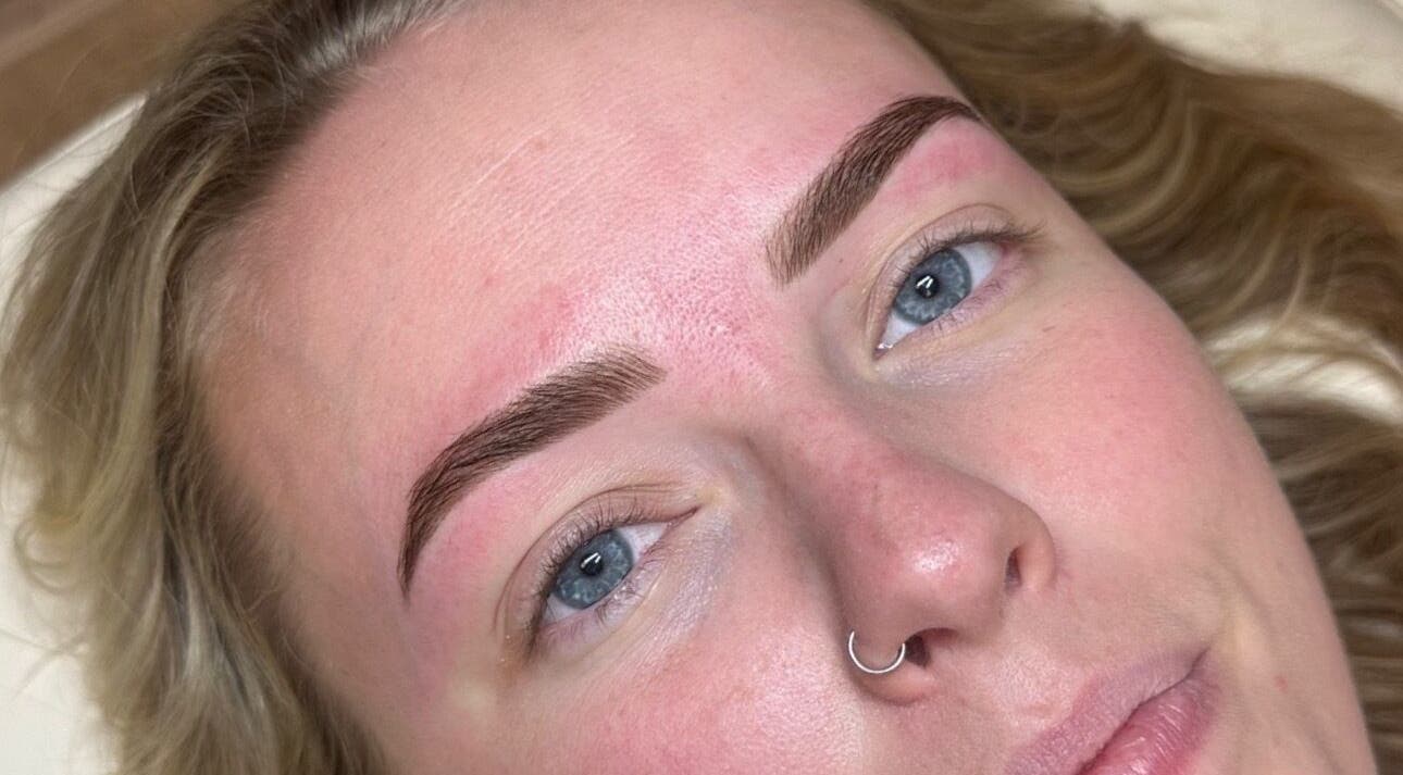 Close-up of freshly styled eyebrows at By RonnieHiroz, Berwick-upon-tweed, England, GB.
