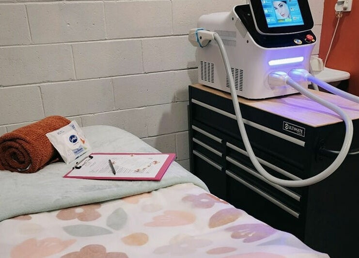 Peaceful treatment room at JD’s Hair Affair, Clermont, Queensland, AU, showcasing modern beauty equipment.