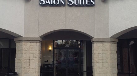 Entrance of Blushed by Gaby at Palm Desert, California, US featuring elegant stone pillars.