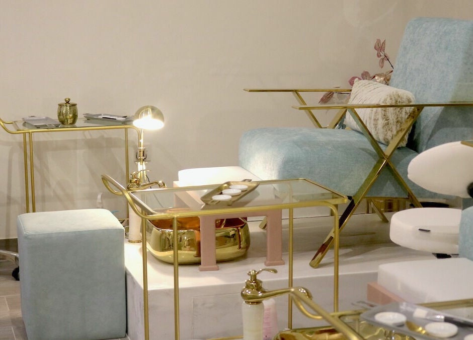 Luxurious pedicure station at Mermaid Salon Ghornata in Riyadh, Riyadh Province, SA with elegant decor.