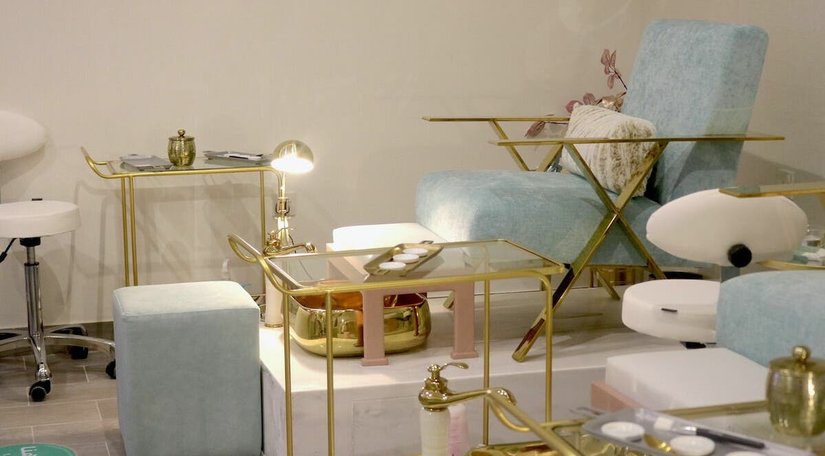 Luxurious pedicure station at Mermaid Salon Ghornata in Riyadh, Riyadh Province, SA with elegant decor.
