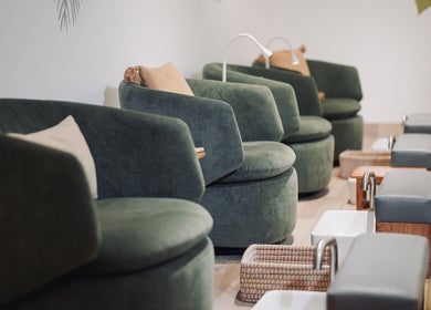 Elegant pedicure chairs at The Room Boutique Salon, Jeddah, Makkah Province, SA, exuding comfort and style.