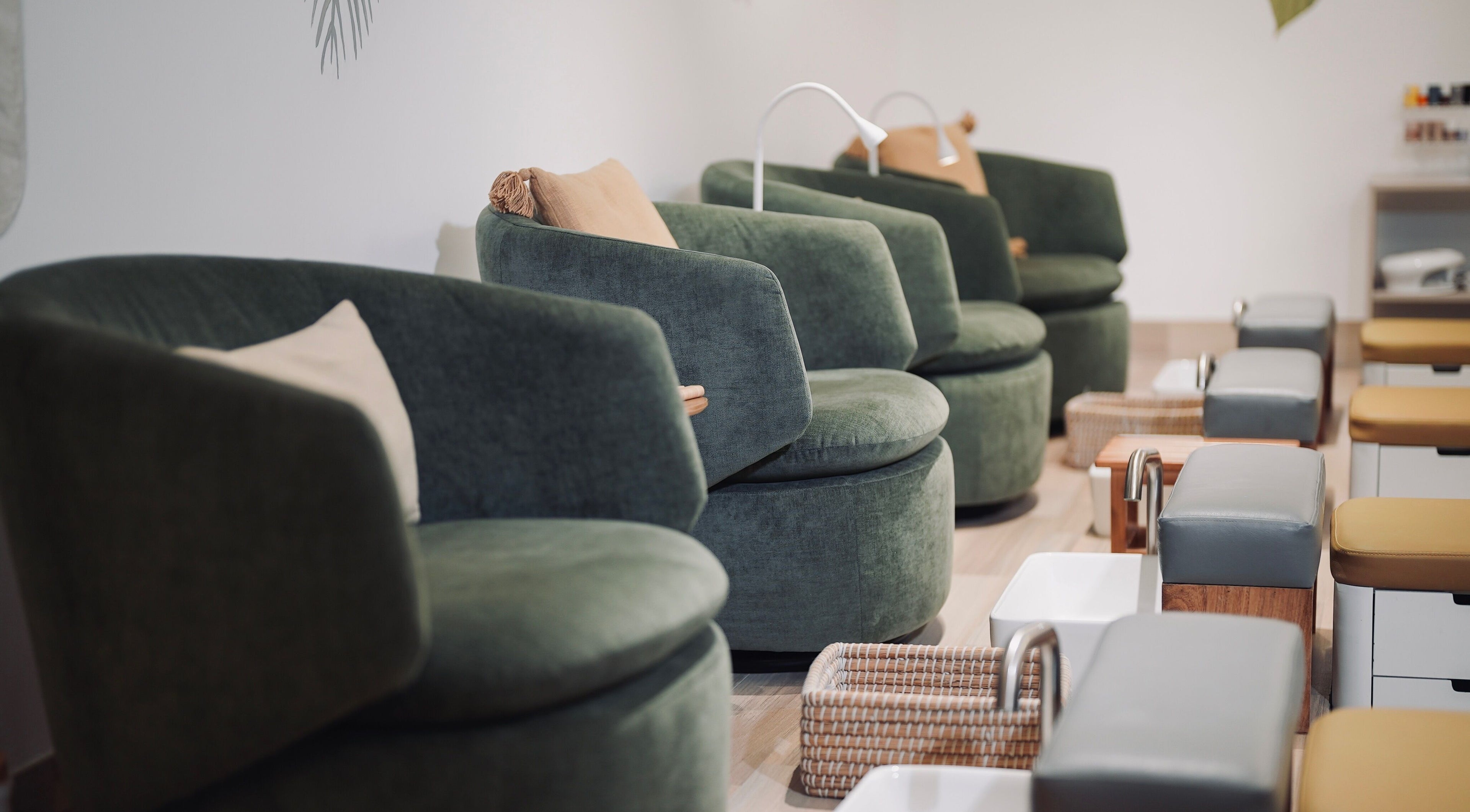 Elegant pedicure chairs at The Room Boutique Salon, Jeddah, Makkah Province, SA, exuding comfort and style.
