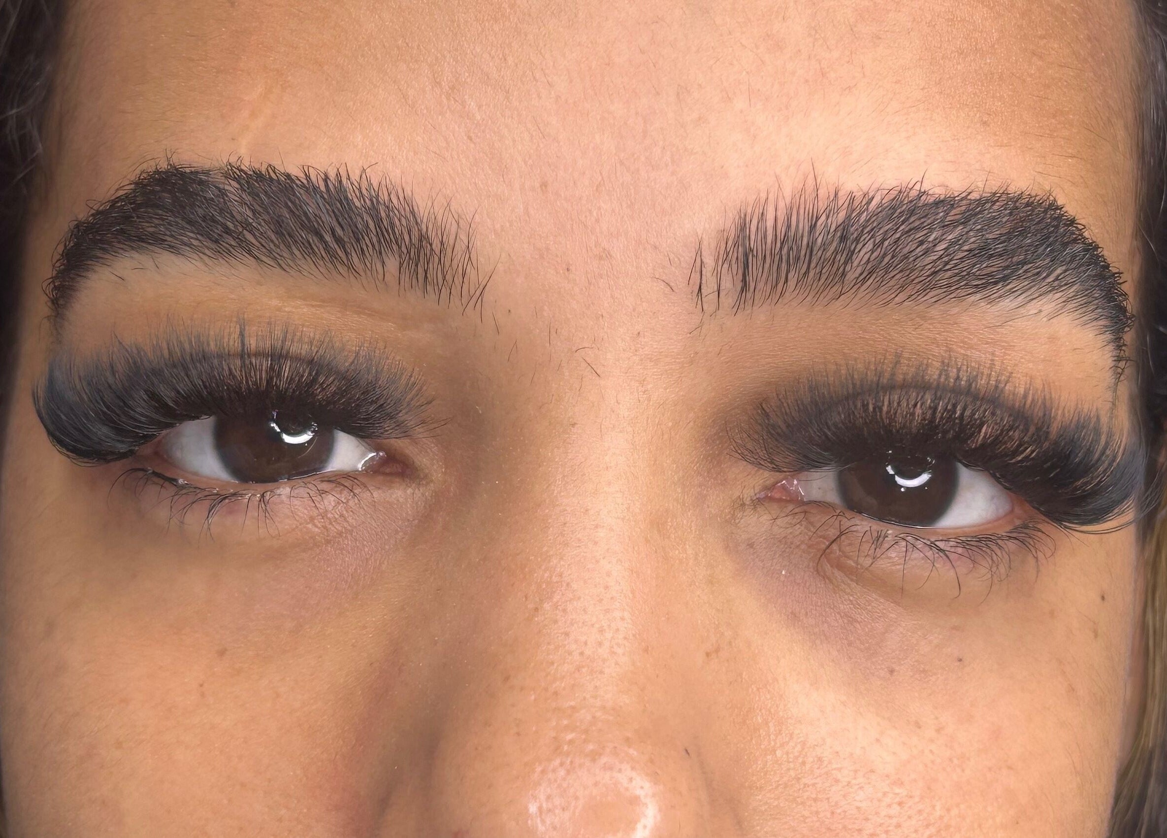 Close-up of styled lashes at Divine Beauty in Milton Keynes, England, GB showcasing expert application.