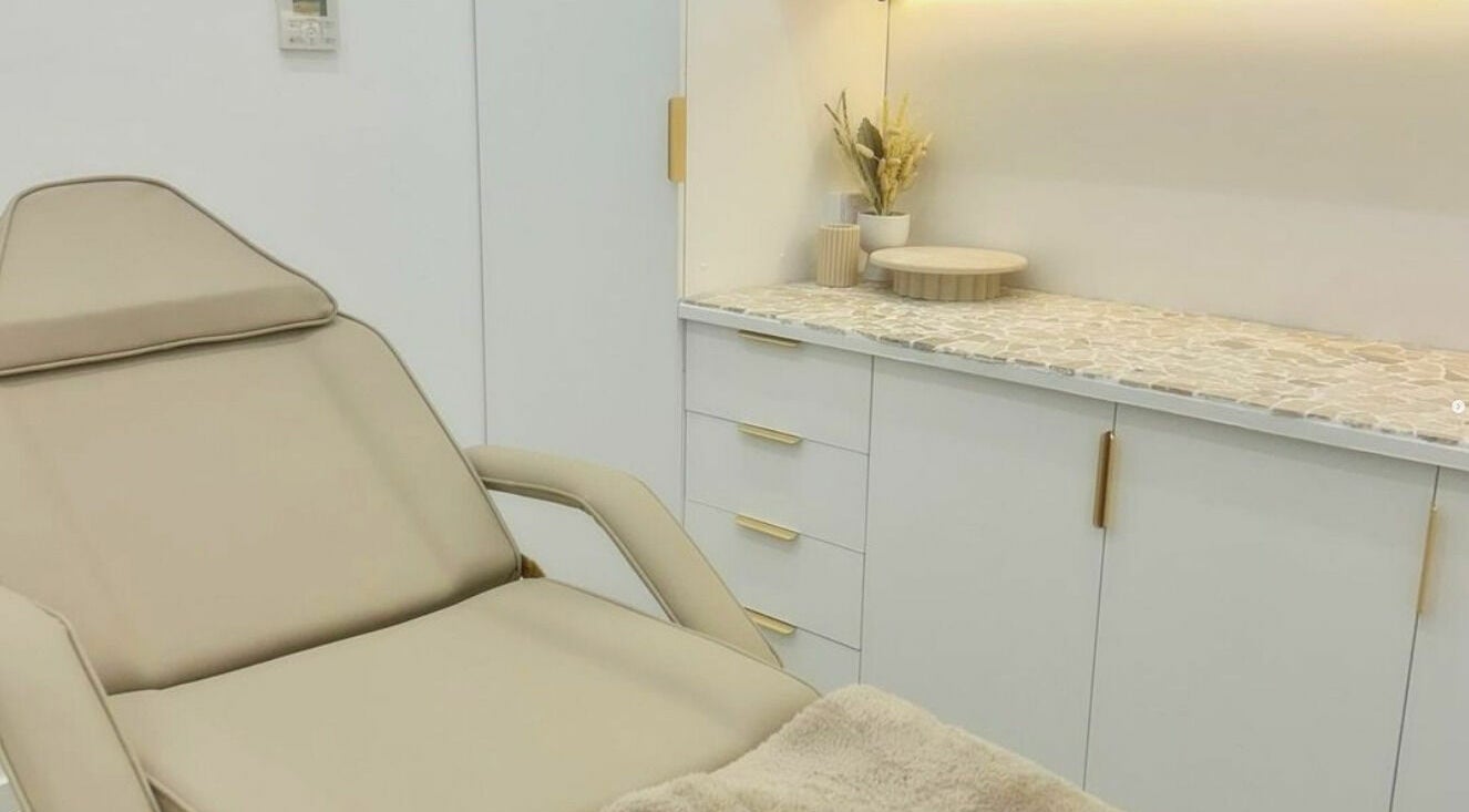 Atlas Medi London spa room with plush chair and ambient lighting, Adelaide, South Australia, AU.