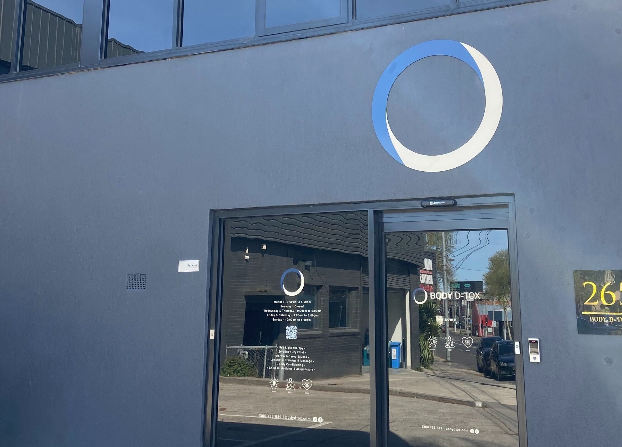 Entrance of Body D Tox, a wellness center in Melbourne, Victoria, AU.