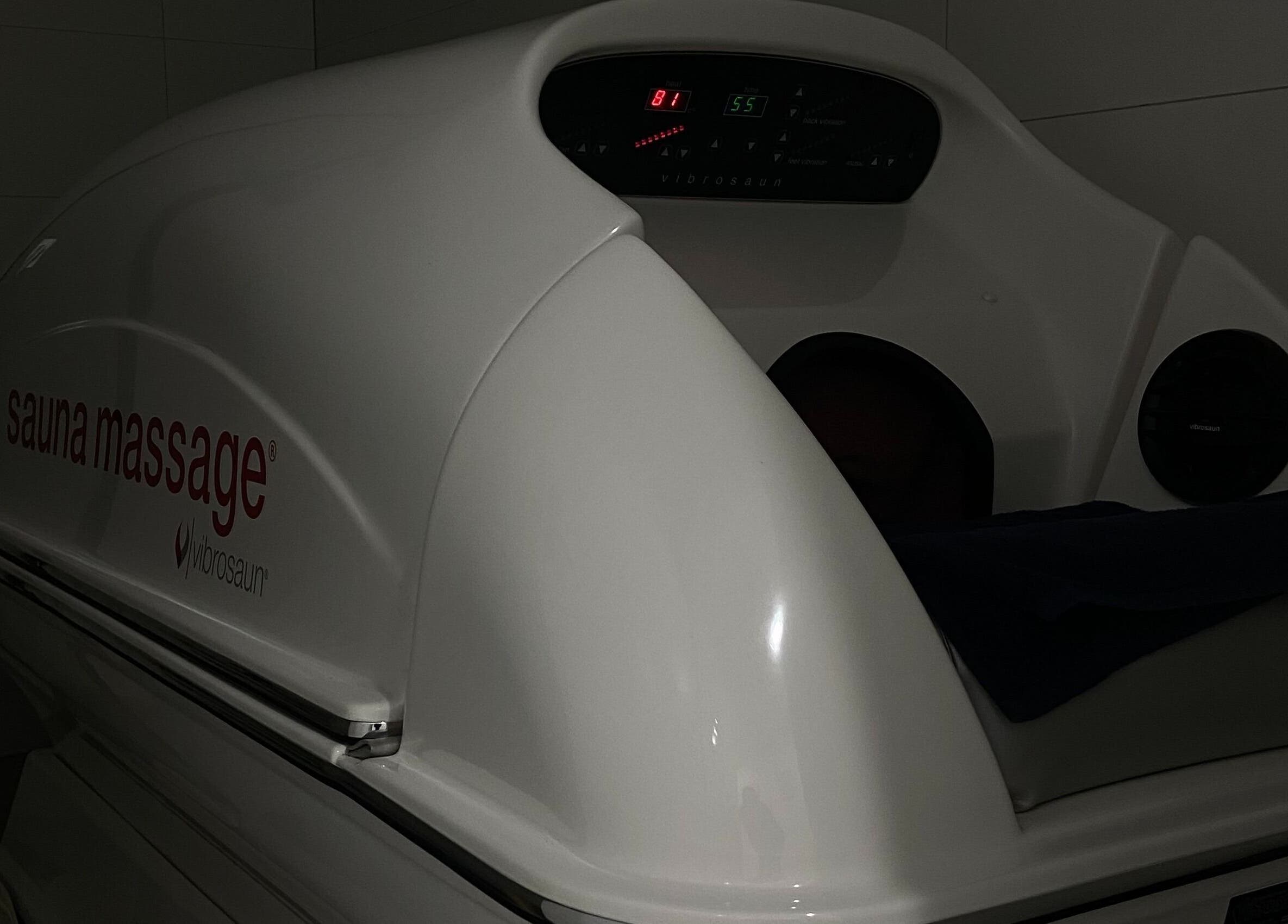 Vibrosaun massage machine at Body D Tox, Melbourne, Victoria, AU, offering a rejuvenating relaxation experience.