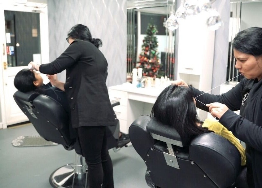 Professional threading service at Beauty Land and Aesthetics, Glasgow, Scotland, GB.