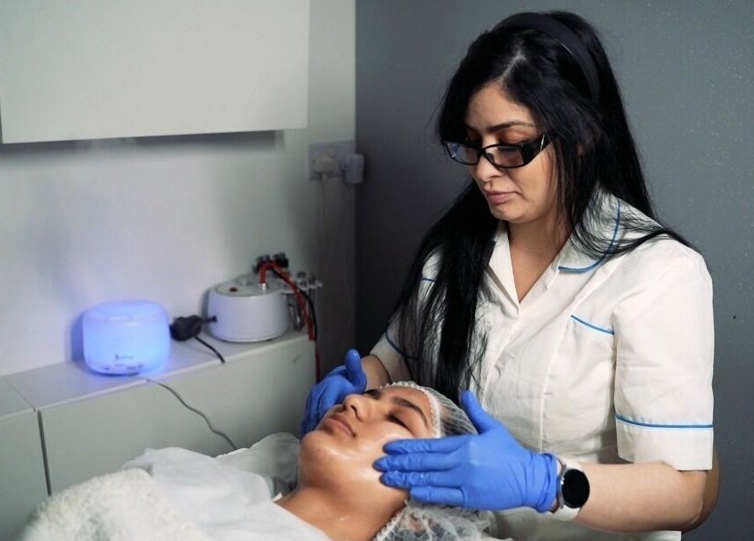 Skincare treatment at Beauty Land and Aesthetics, Glasgow, Scotland, GB, showcasing expert facial therapy.