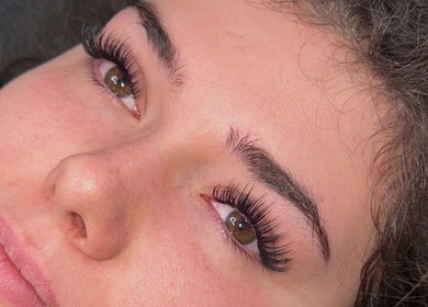 Close-up of eyelash extensions at Makeup & Lashes By Zara Lee, Tralee, County Kerry, IE.