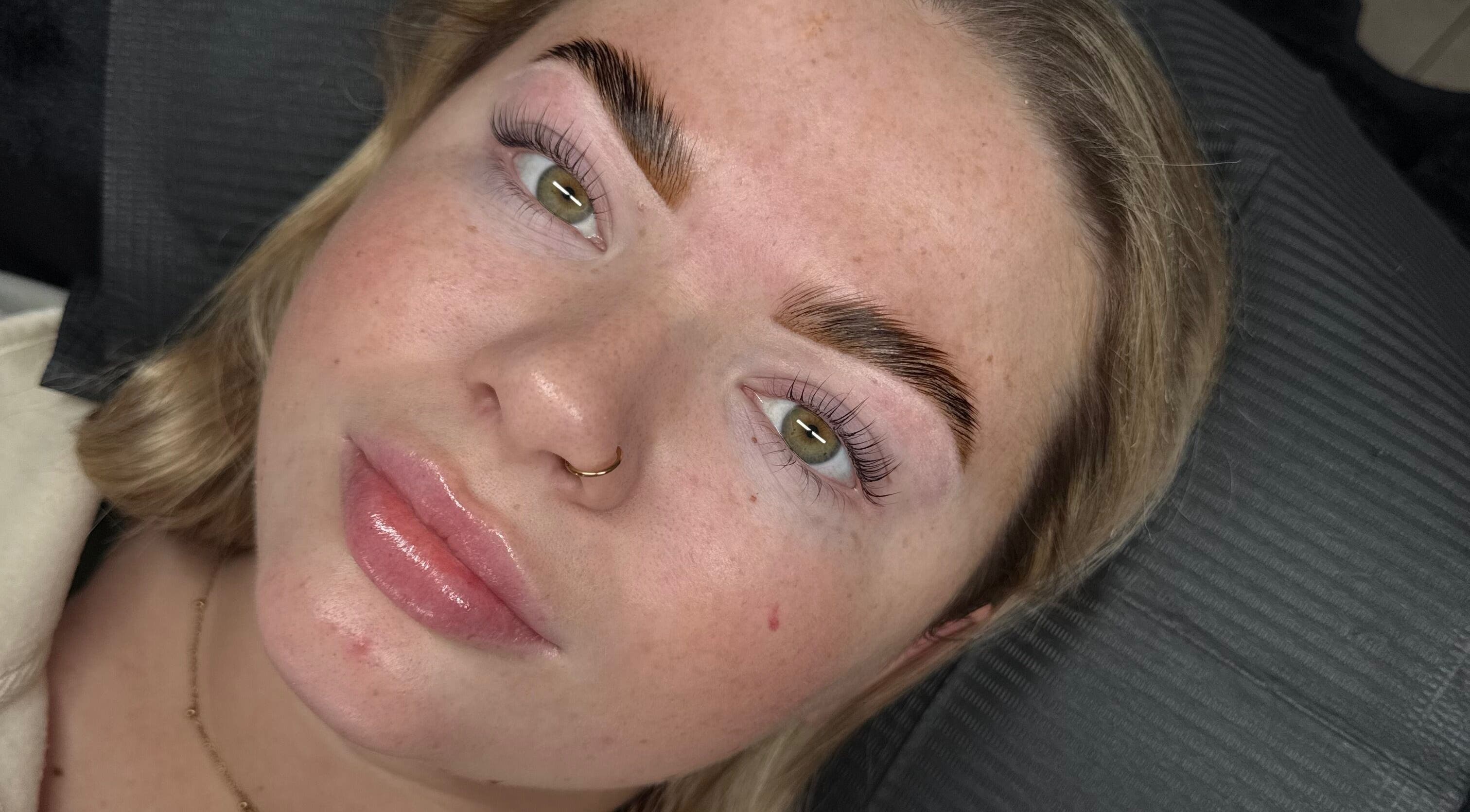 Close-up of styled brows and lashes at Makeup & Lashes By Zara Lee, Tralee, County Kerry, IE.