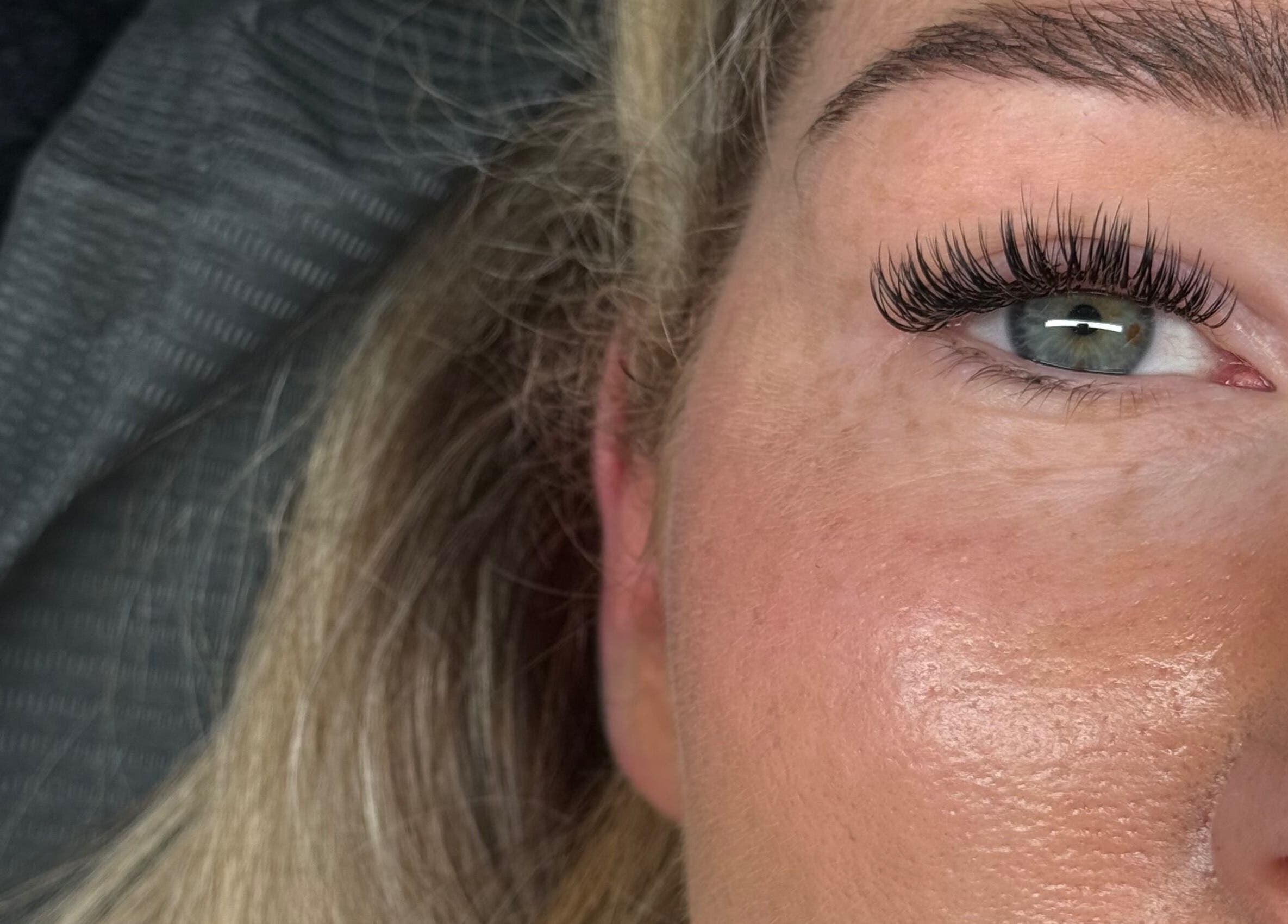 Close-up of luxurious eyelash extensions at Makeup & Lashes By Zara Lee in Tralee, County Kerry, IE.