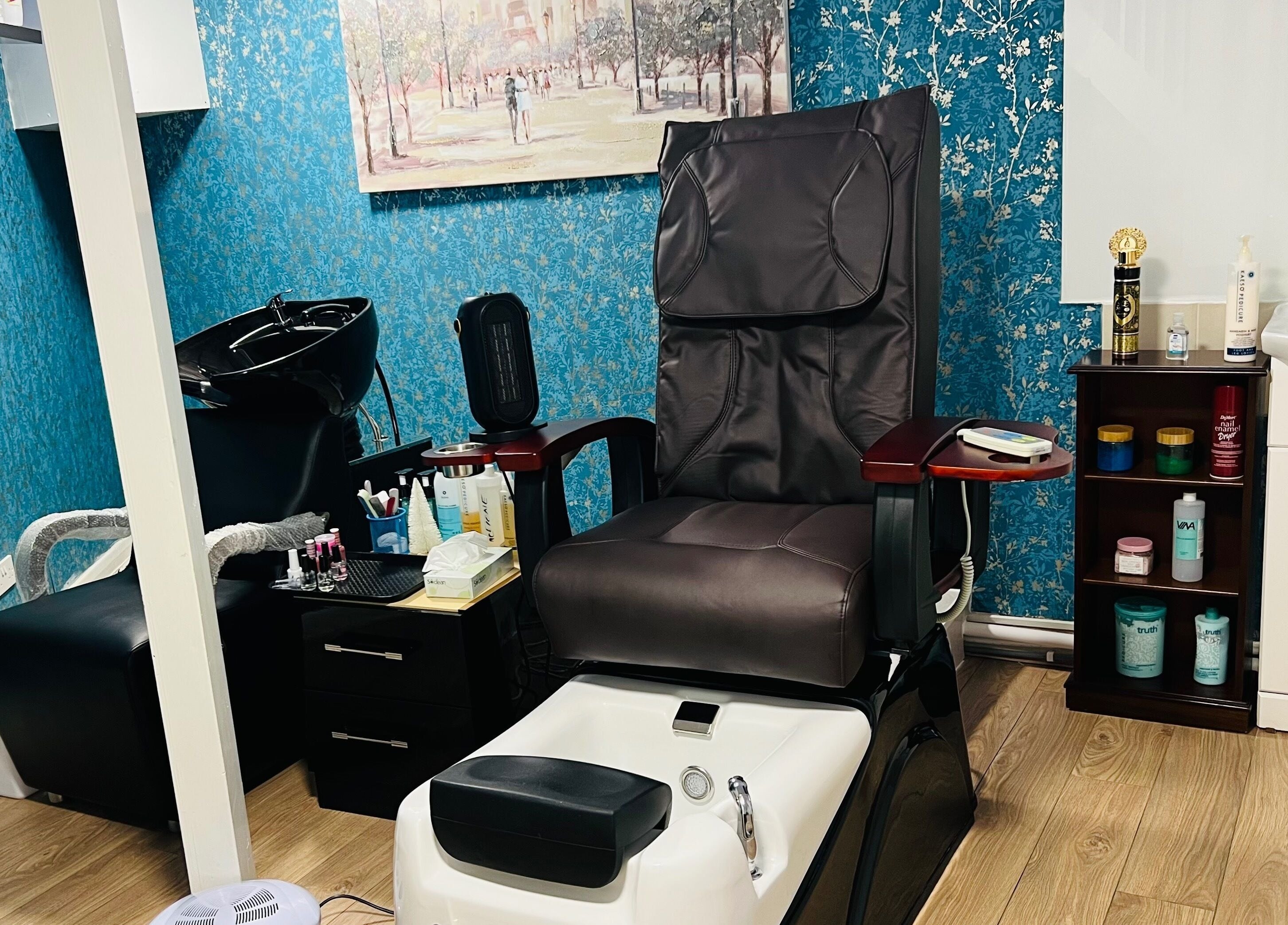 Luxurious pedicure chair at Unique Beauty House in Reading, England, GB, offering a relaxing spa experience.