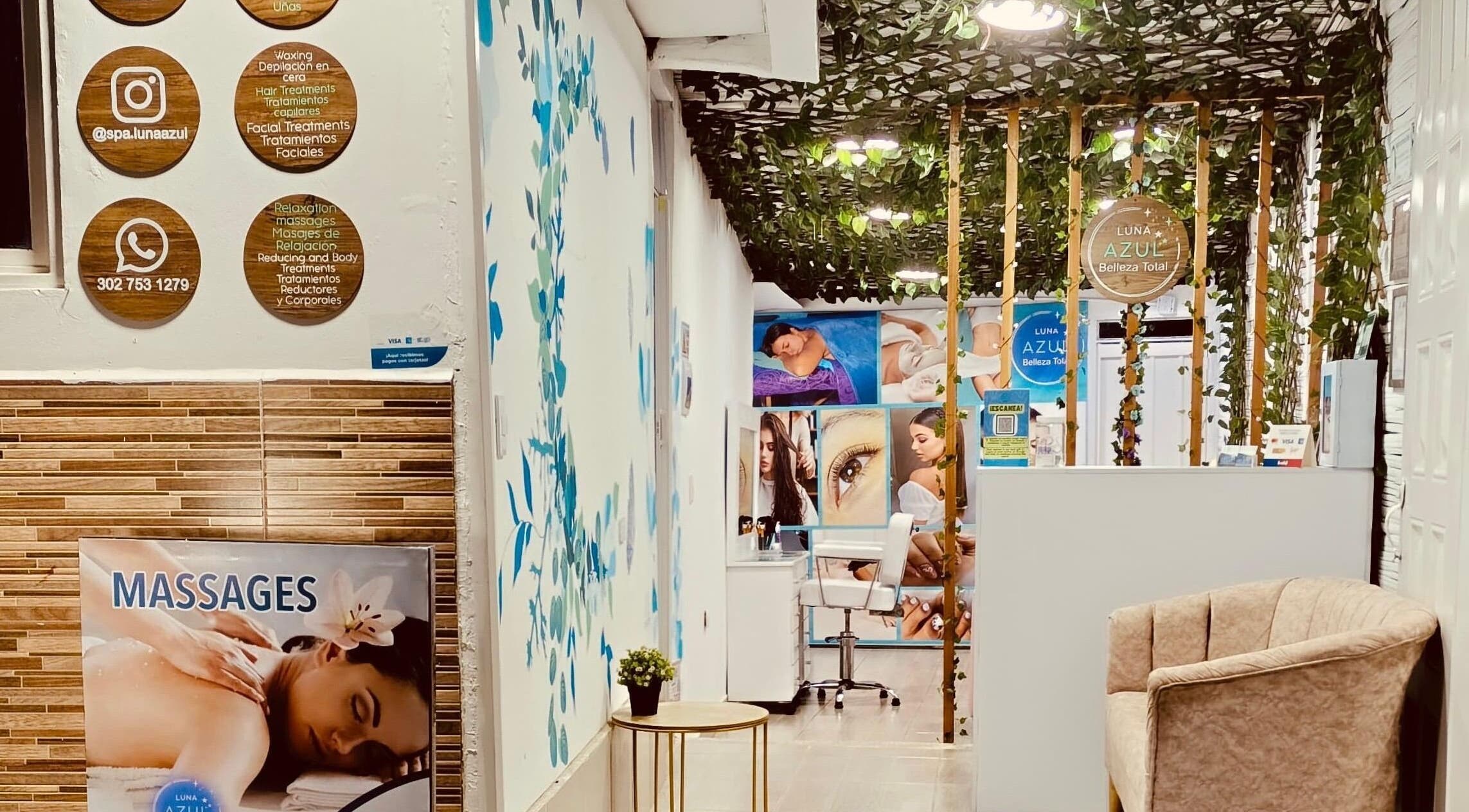 Inviting interior of Luna Azul Belleza Total By Pilar Prieto in Salento, Quindío, CO showcasing massage services.