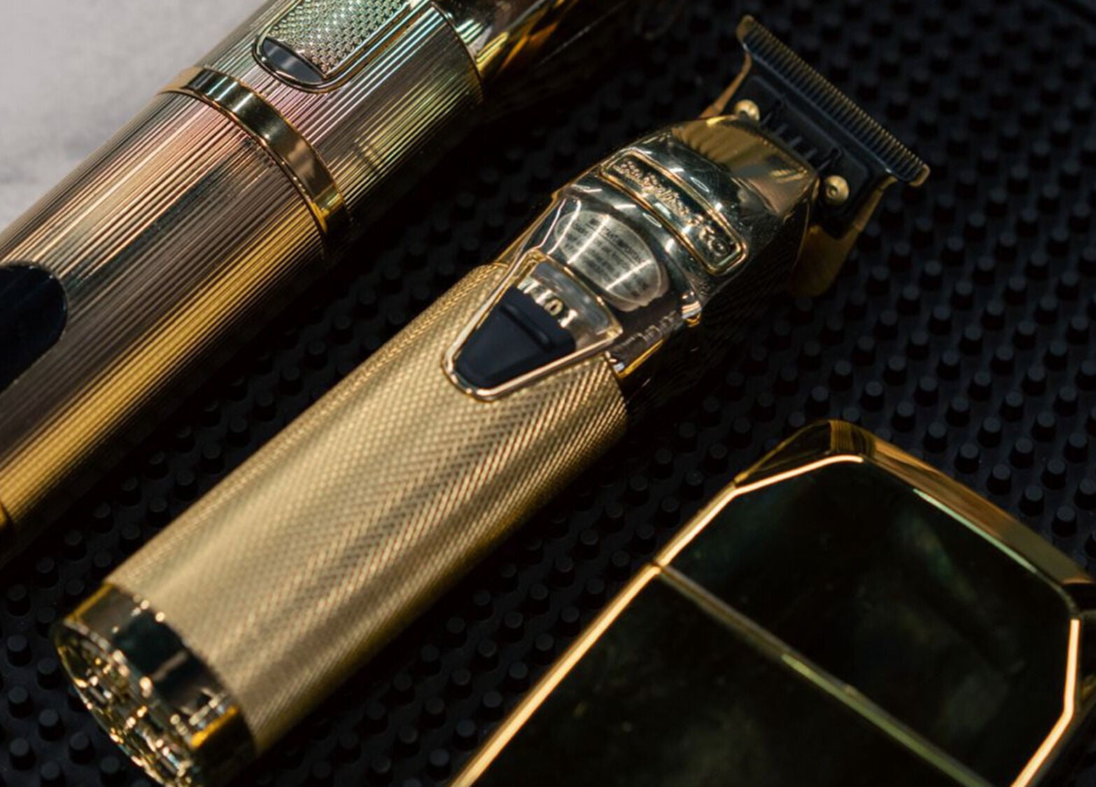 Luxurious gold grooming tools displayed at Sky Beauty Roof in Amman, Amman Governorate, JO.