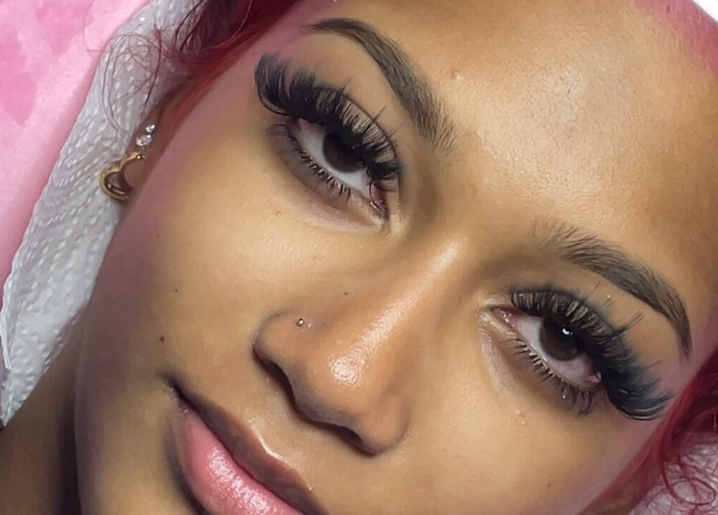 Close-up of eyelash extensions from Waxxed & Lashxed in Saint Peter, Saint Peter, BB.