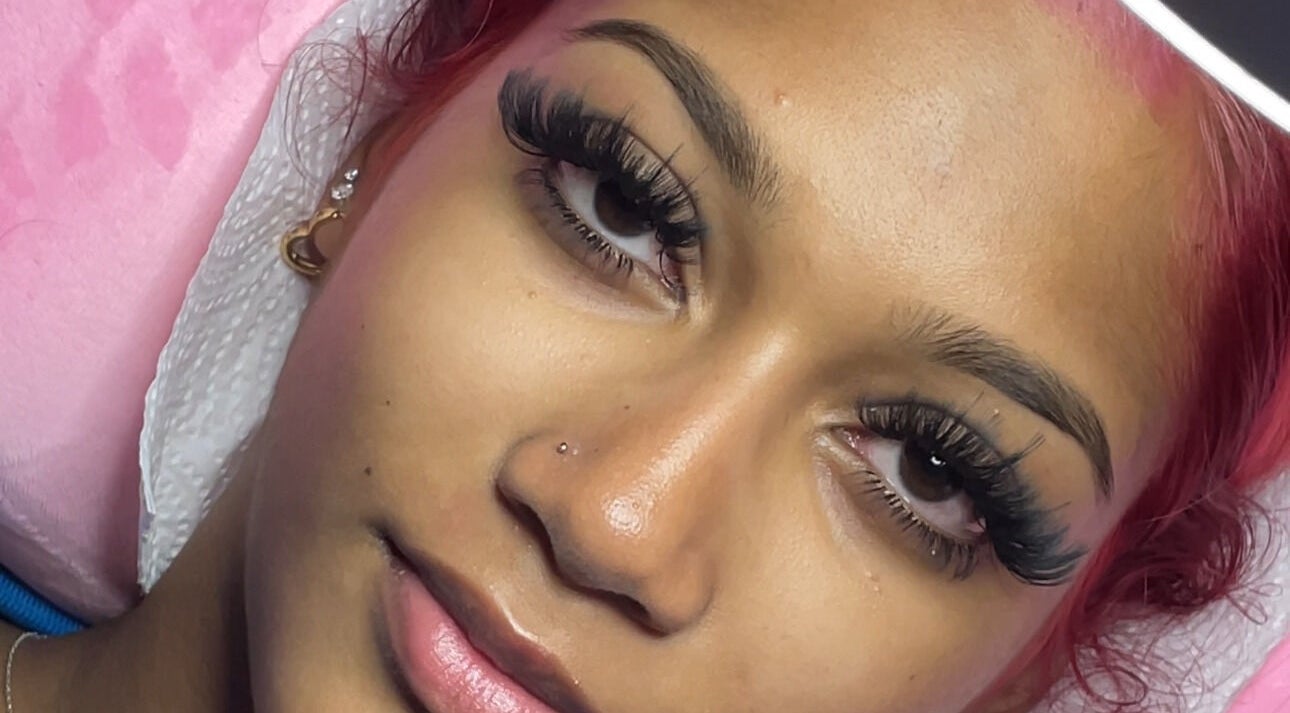 Close-up of eyelash extensions from Waxxed & Lashxed in Saint Peter, Saint Peter, BB.