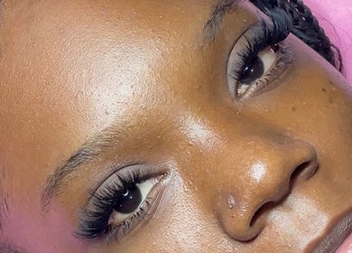 Close-up of eyelash extensions at Waxxed & Lashxed, Saint Peter, Saint Peter, BB. Perfect for beauty enhancement.