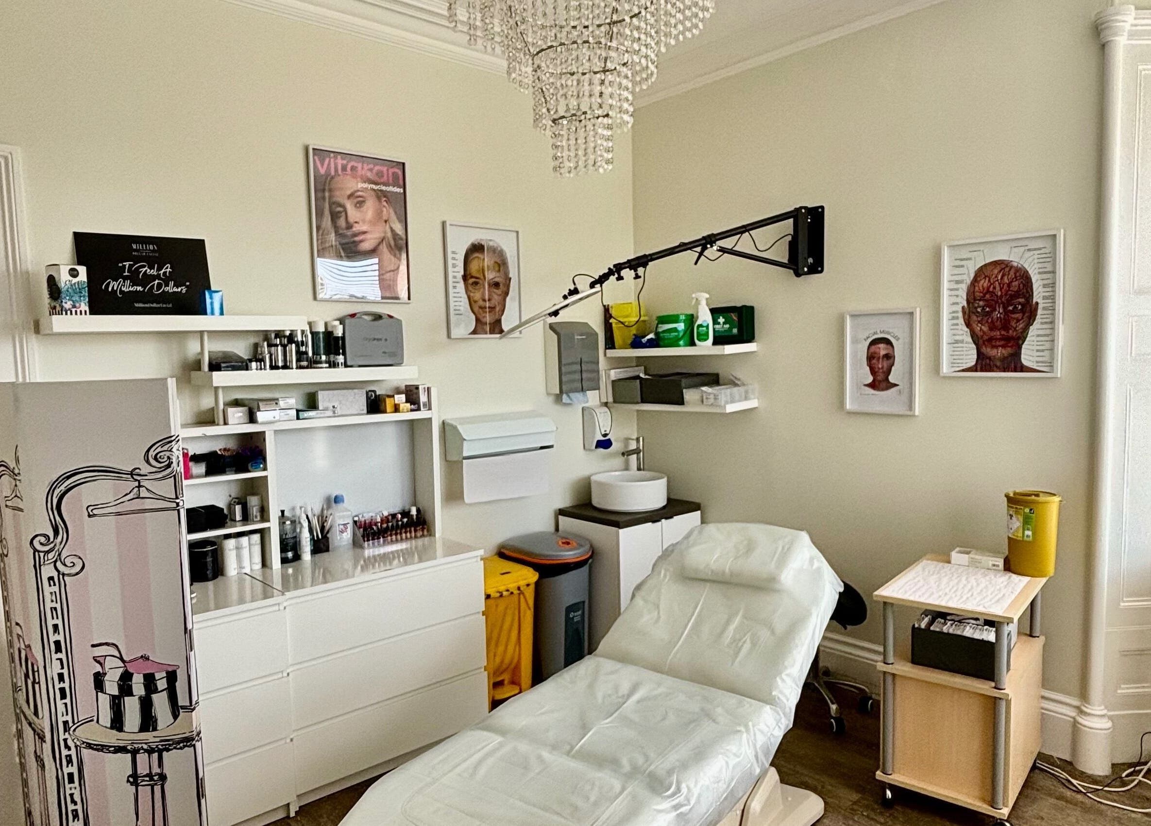 Elegant treatment room at Fran Wainwright Beauty and Aesthetics, Annan, Scotland, GB, featuring a treatment bed and decor.