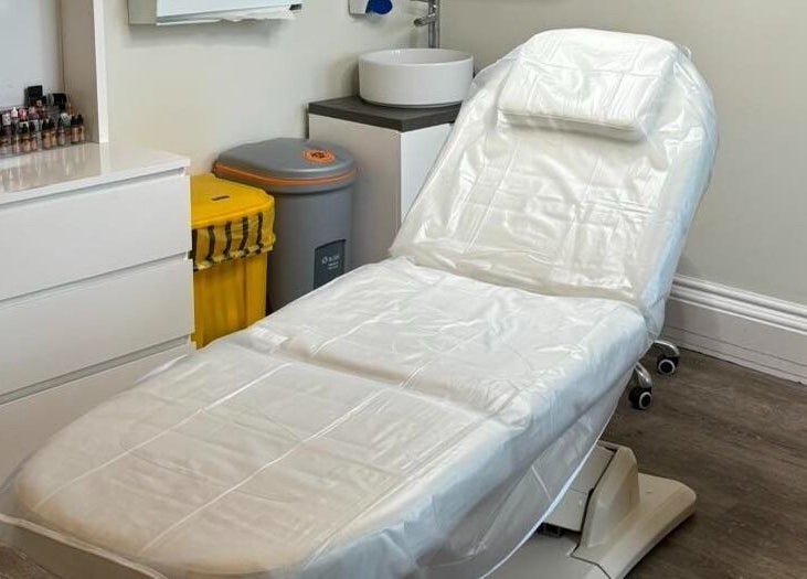 Relaxing spa room at Fran Wainwright Beauty and Aesthetics, Annan, Scotland, GB, showcasing a pristine treatment bed.