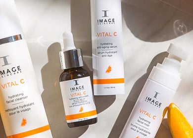 Vital C skincare set at Silky Headspa, San Jose, California, US for vibrant, hydrated skin.