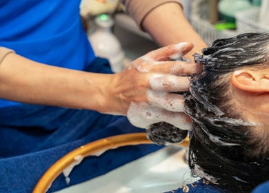Relaxing head massage at Silky Headspa in San Jose, California, US.