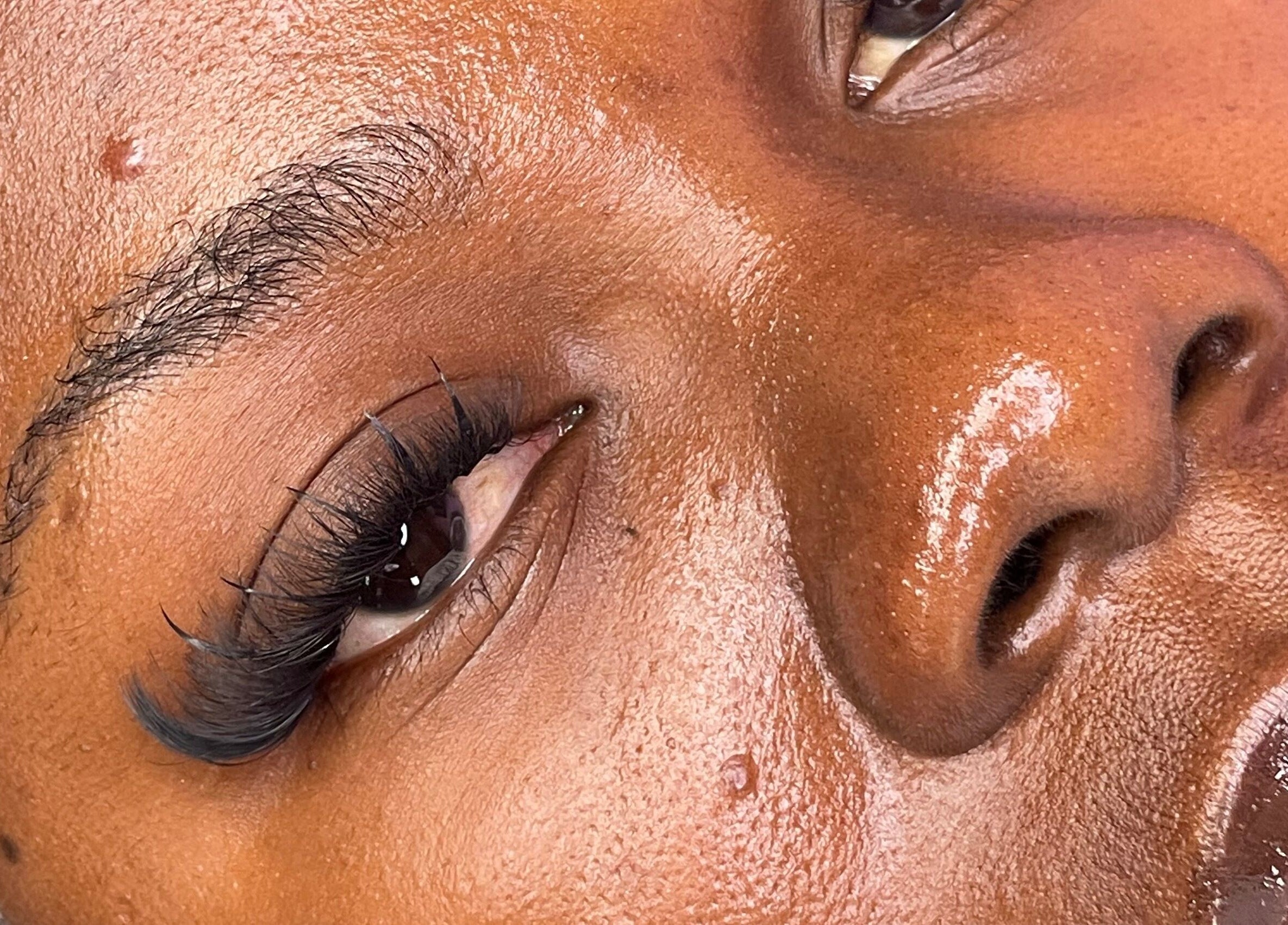 Close-up of stylish eyelash extensions at Xaviera Aesthetics, Abuja, Federal Capital Territory, NG.