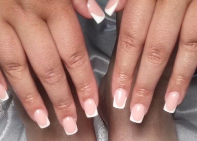 Beautiful French manicure at Neica Adore, Birmingham, England, GB, showcasing flawless nail artistry.