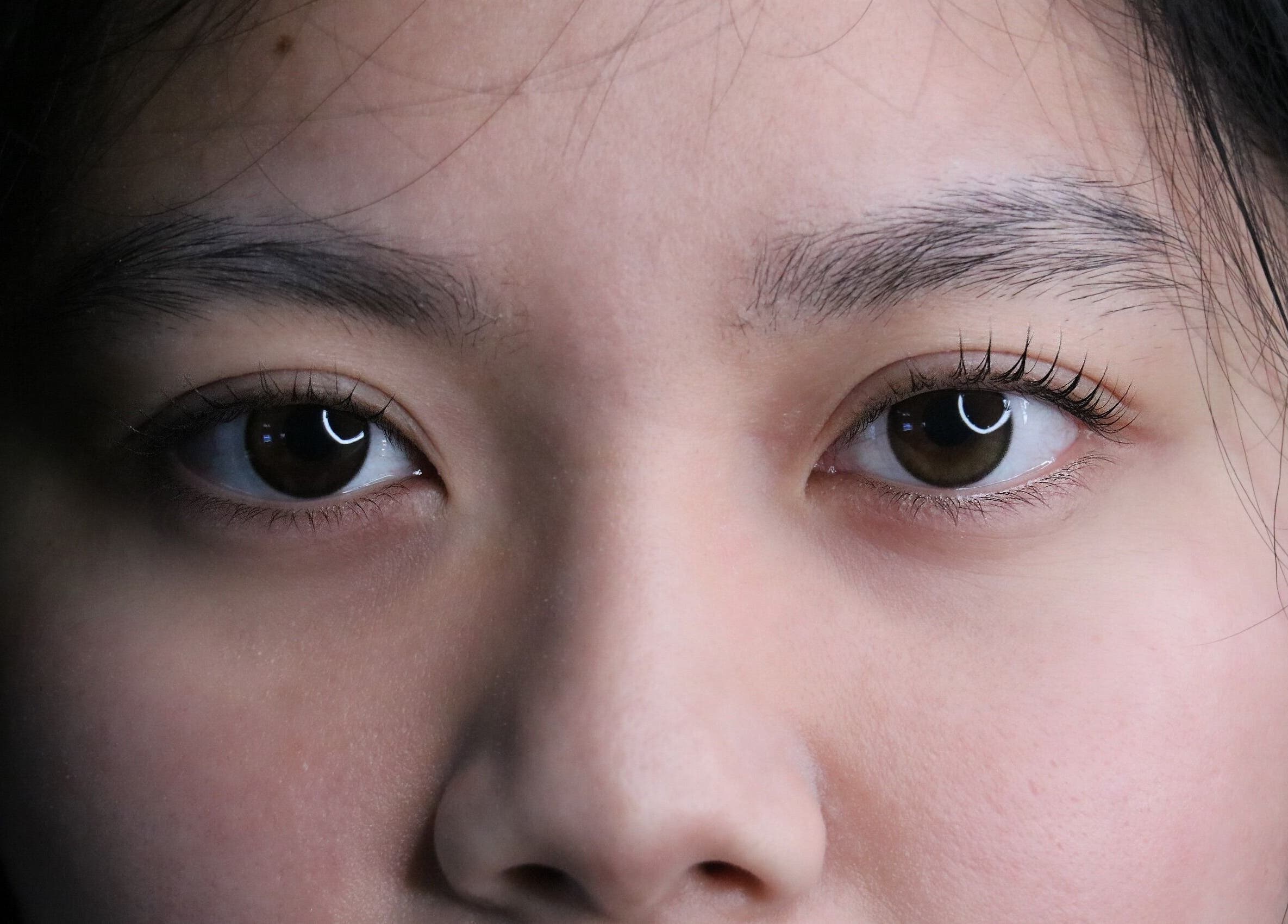 Close-up of captivating eyes showcased at Enokieyes, Delta, British Columbia, CA for beauty and wellness.