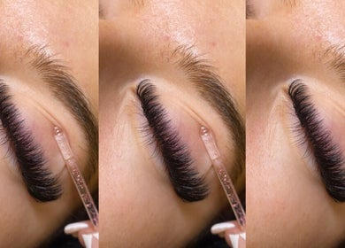Close-up of lash extensions at Lashitude, Crowthorne, England, GB, showcasing exquisite lash application.