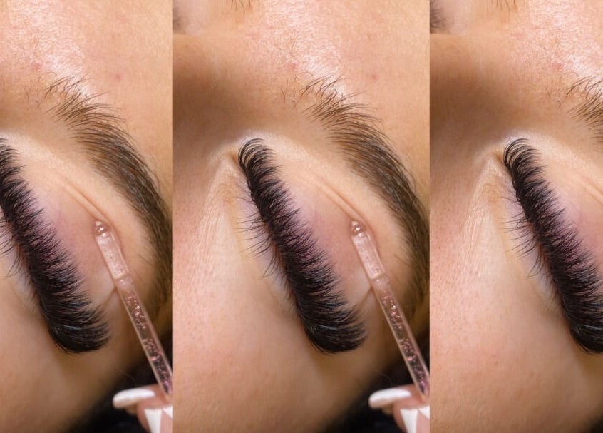 Close-up of lash extensions at Lashitude, Crowthorne, England, GB, showcasing exquisite lash application.