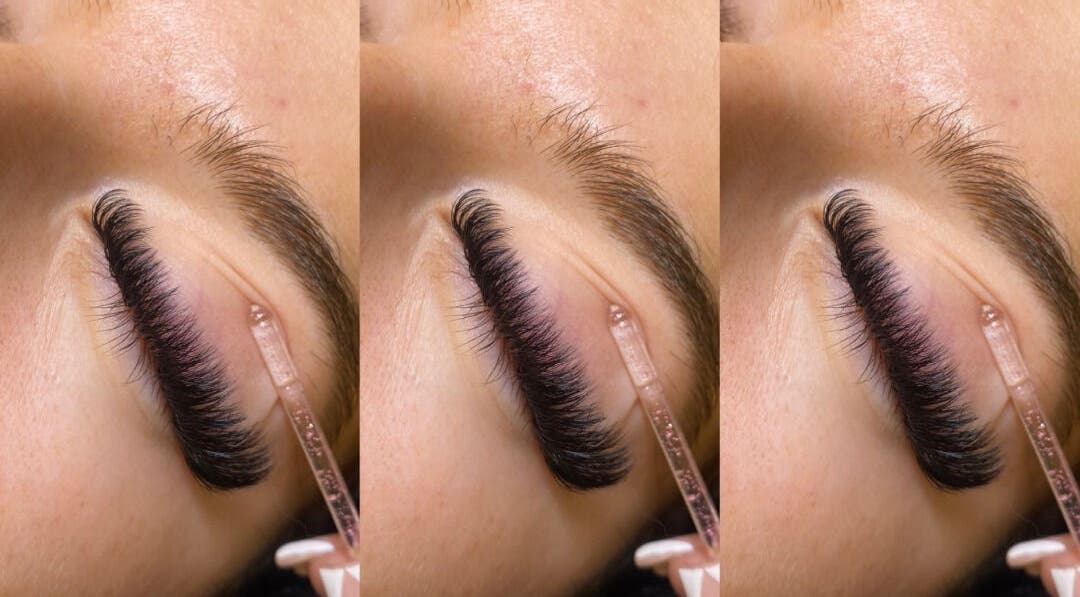 Close-up of lash extensions at Lashitude, Crowthorne, England, GB, showcasing exquisite lash application.