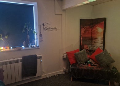 Relaxing room at Massage By Chloe, Southam, England, GB, featuring cozy seating and calming decor.