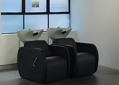 Elegant hair wash stations at Abōde in Sydney, New South Wales, AU, offering premium beauty and wellness services.