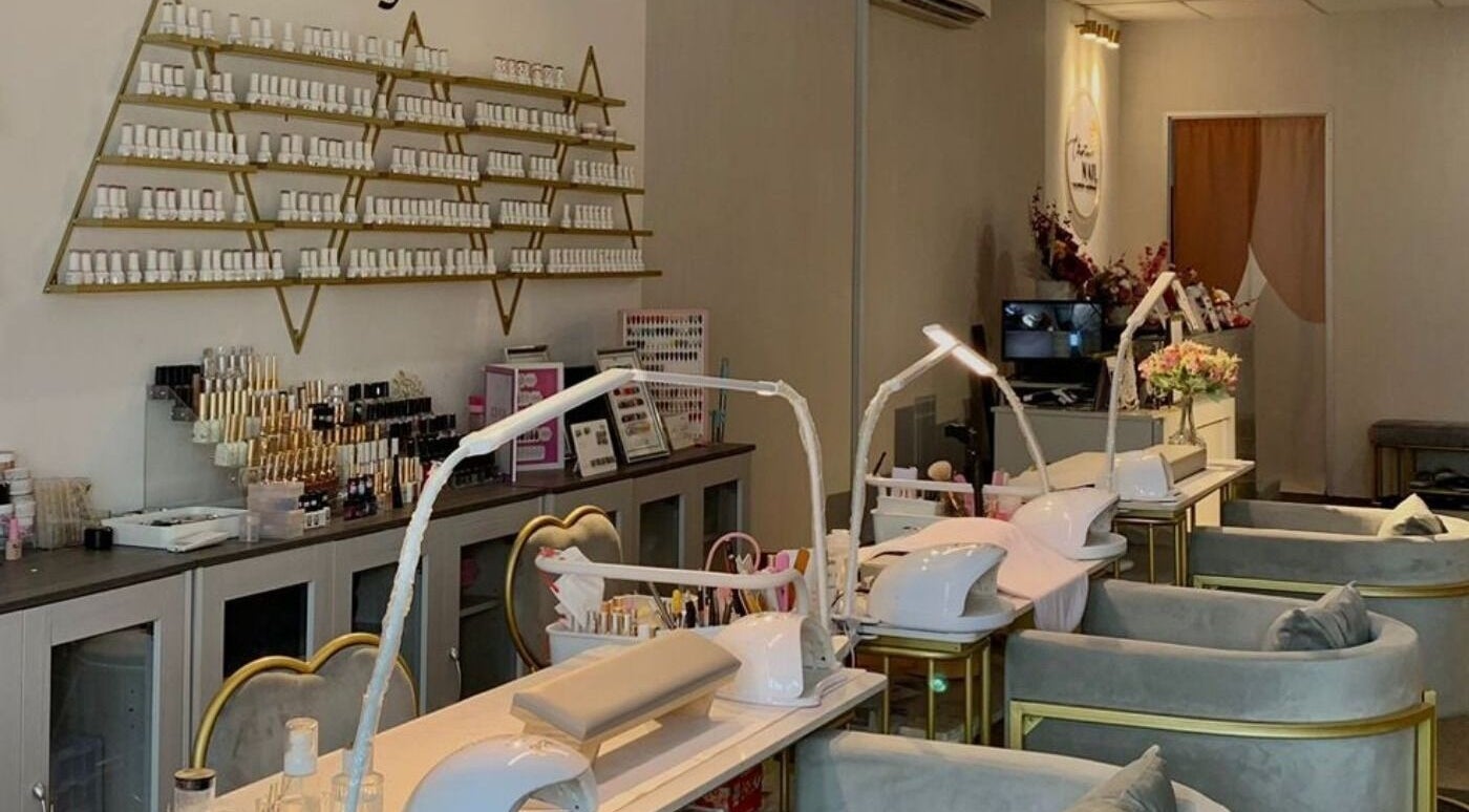 Christine Nail Academy By Gaga& Co, Kuala Lumpur: Elegant nail salon interior with luxe seating and polish display.