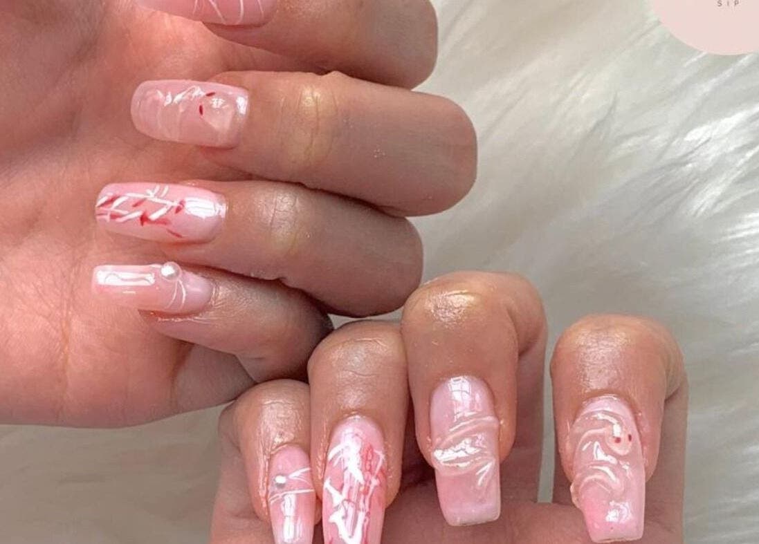 Elegant pink nail art at Christine Nail Academy By Gaga& Co, Kuala Lumpur, Wilayah Persekutuan Kuala Lumpur, MY.