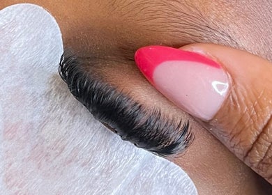 Close-up of expertly applied eyelash extension at Fairy Lashes, Cape Town, Western Cape, ZA.