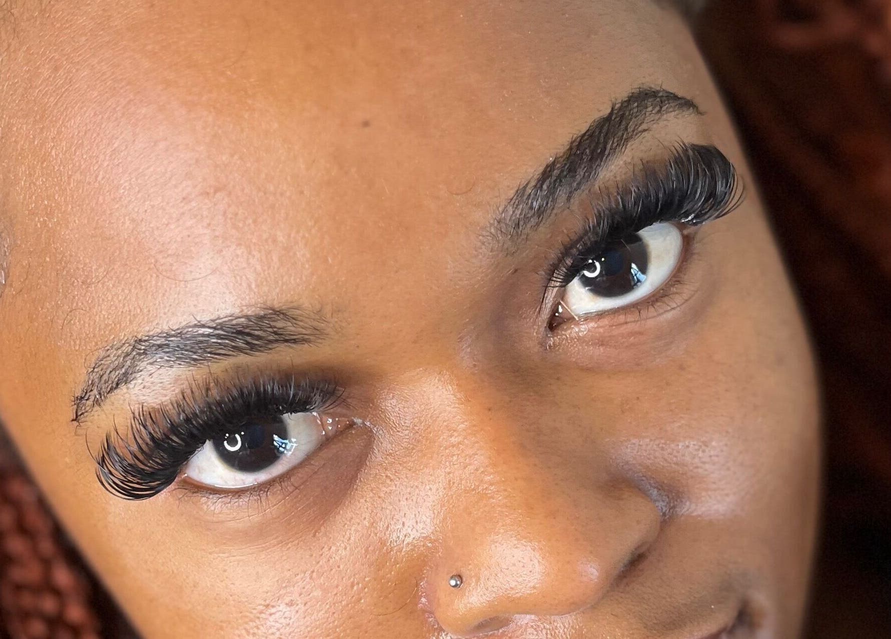 Close-up of expertly applied eyelash extensions at Fairy Lashes, Cape Town, Western Cape, ZA.