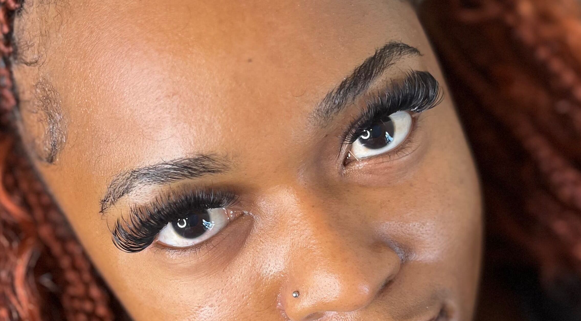 Close-up of expertly applied eyelash extensions at Fairy Lashes, Cape Town, Western Cape, ZA.