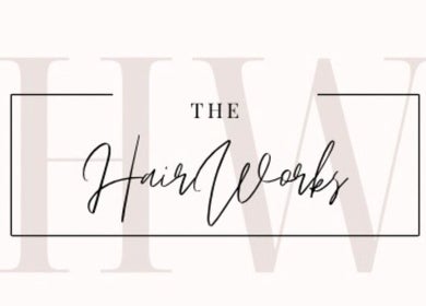 Hairworks logo featuring elegant script design, Newcastle upon Tyne, England, GB.